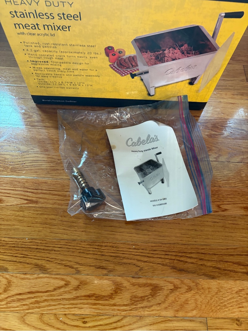 Cabela's Heavy Duty Stainless Steel Meat Mixer with Clear Lid Model #54-1001